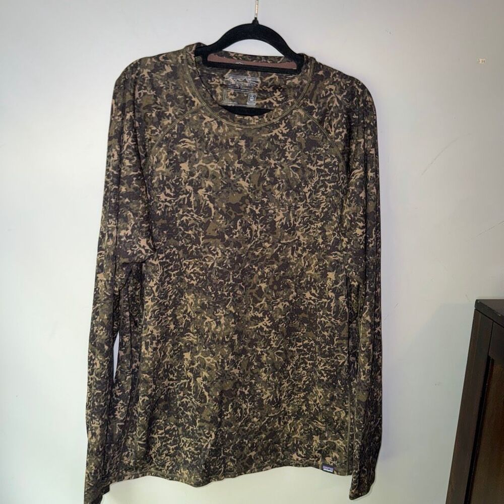 Patagonia Capilene Midweight Crew neck long sleeve baselayer shirt camouflage pr